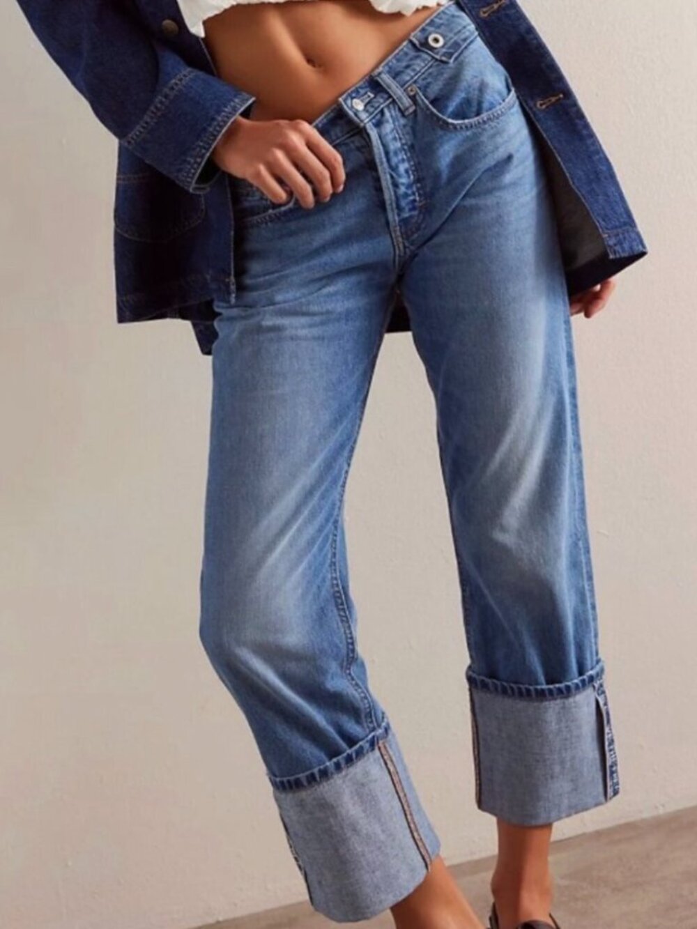 NWT We The Free Slim Shade Selvedge Jeans Boho Cotton Size 24 $148